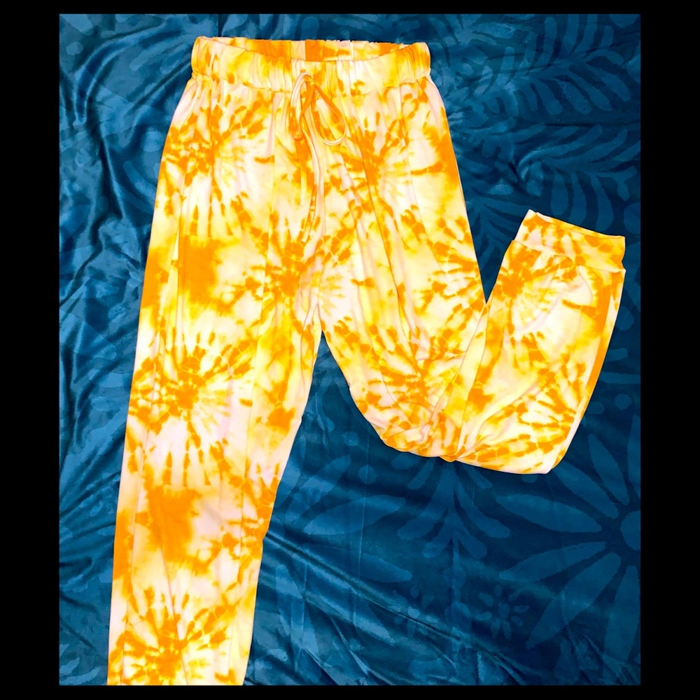 Yellow Tie Dye Joggers